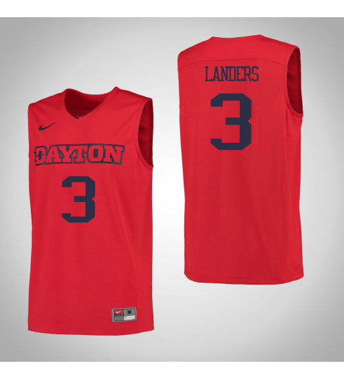 Dayton Flyers 3 Trey Landers College Basketball Jersey Red 936 stitched basketball jersey for game day fanwear
