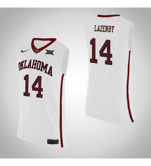 Oklahoma Sooners #14 Ty Lazenby College Basketball Jersey White stitched college jersey