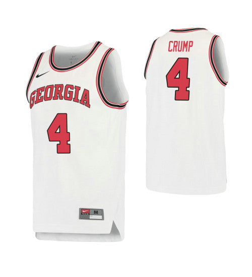 Georgia Bulldogs 4 Tyree Crump Retro Performance College Basketball Jersey White stitched retro jersey