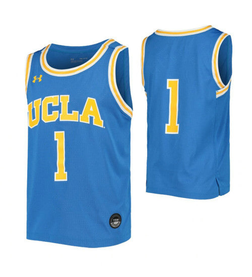UCLA Bruins UCLA Bruins Jersey #1 Blue stitched throwback college basketball jersey