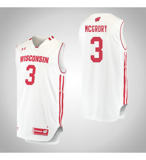 Wisconsin Badgers 3 Walt Mcgrory College Basketball Jersey White | Stitched Jersey RTJS 5891