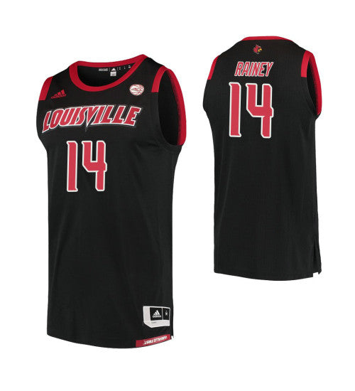 Louisville Cardinals 14 Will Rainey College Basketball Jersey Black stitched retro jersey