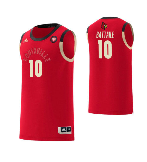 Louisville Cardinals 10 Wyatt Battaile Harlem Renaissance College Basketball Jersey Red stitched retro jersey