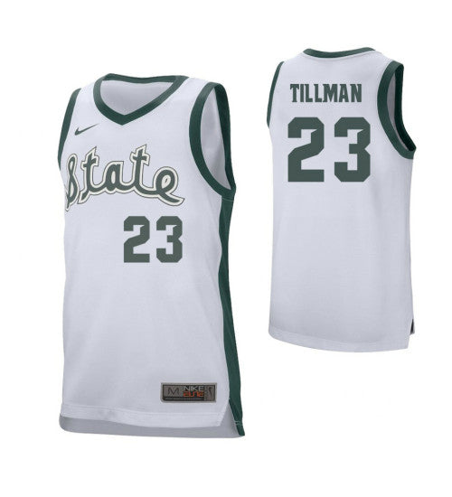 Michigan State Spartans #23 Xavier Tillman College Basketball Jersey White stitched college jersey