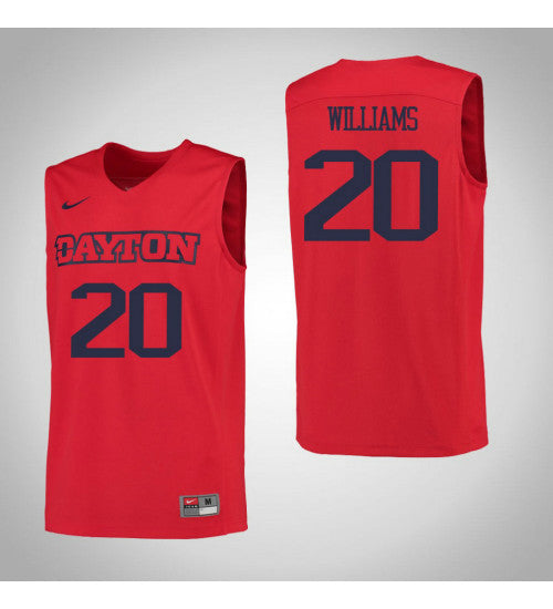 Dayton Flyers 20 Xeyrius Williams College Basketball Jersey Red 6821 | Stitched Jersey RTJS 4927