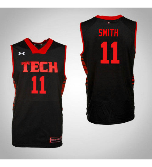 Texas Tech Red Raiders 11 Zach Smith College Basketball Jersey Black | Stitched Jersey RTJS 6804