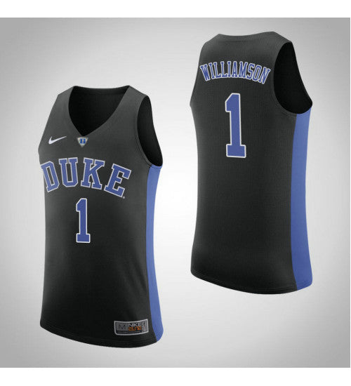 Duke Blue Devils 1 Zion Williamson College Basketball Jersey Black stitched basketball jersey for game day fanwear