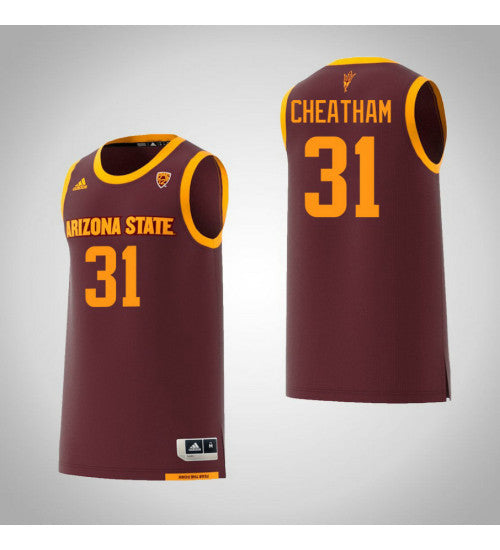 Arizona State Sun Devils 31 Zylan Cheatham College Basketball Jersey Maroon | Stitched Jersey RTJS 5689