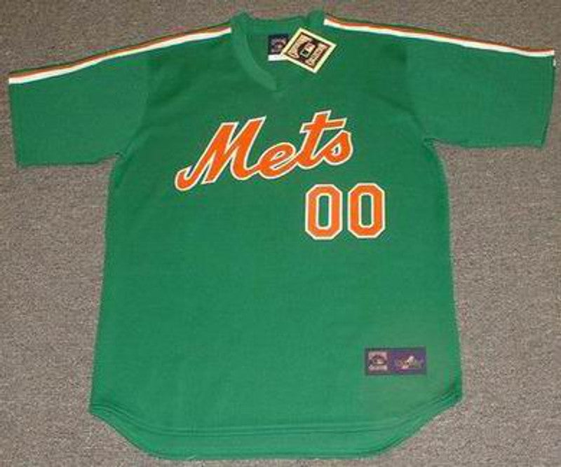 New York Mets Cooperstown St Pattys Day Name MLB jersey front view