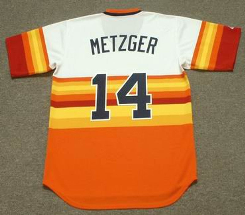 Houston Astros Roger Metzger 1970s Cooperstown MLB jersey front view