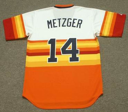 Houston Astros Roger Metzger 1970s Cooperstown MLB jersey front view