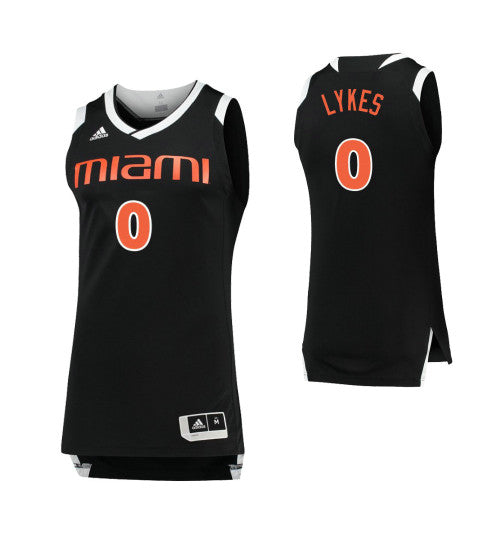 Miami Hurricanes Chris Lykes Chase College Basketball Jersey Black White stitched college jersey