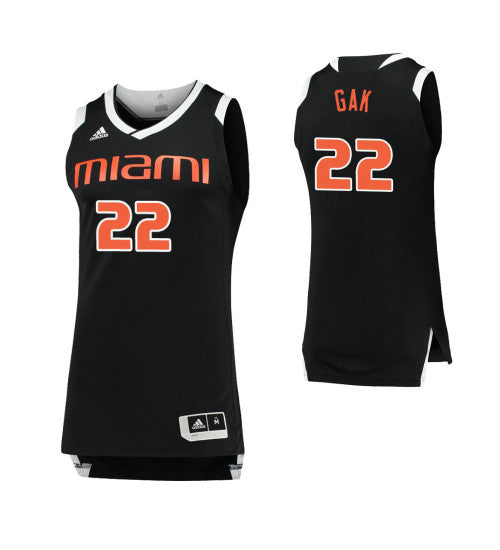 Miami Hurricanes Deng Gak Chase College Basketball Jersey Black White stitched college jersey