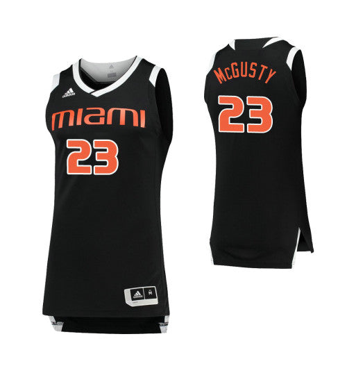 Miami Hurricanes 23 Kameron Mcgusty Black White College Basketball Jersey | Stitched Jersey RTJS 3116