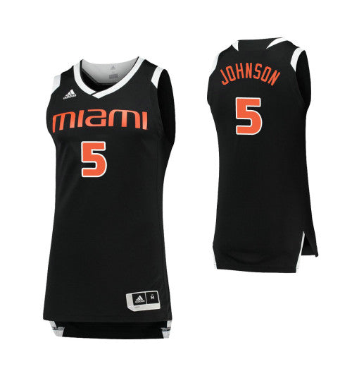 Miami Hurricanes 5 Zach Johnson Black White College Basketball Jersey | Stitched Jersey RTJS 8917