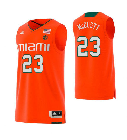 Miami Hurricanes 23 Kameron Mcgusty College Basketball Jersey Orange | Stitched Jersey RTJS 3118