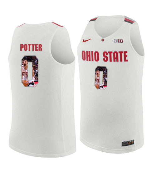 Ohio State Buckeyes #0 Micah Potter College Basketball Jersey White 9740 stitched college jersey