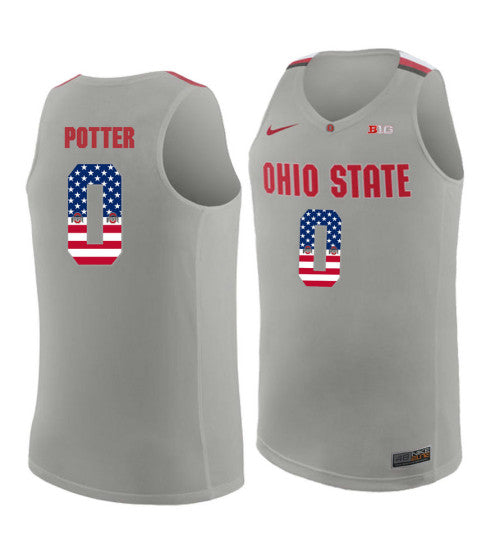 Ohio State Buckeyes #0 Micah Potter College Basketball Jersey Gray 9733 stitched college jersey