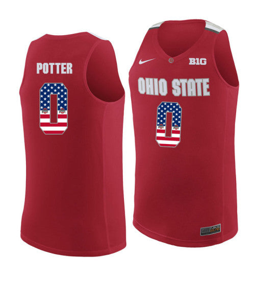 Ohio State Buckeyes #0 Micah Potter College Basketball Jersey Red 9737 stitched college jersey