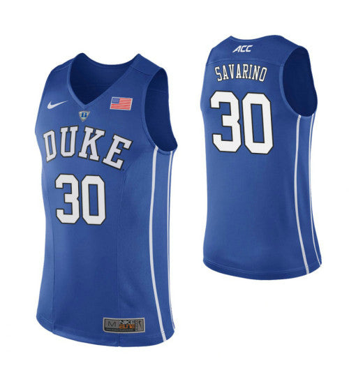 Duke Blue Devils Michael Savarino Royal College Basketball Jersey stitched retro jersey