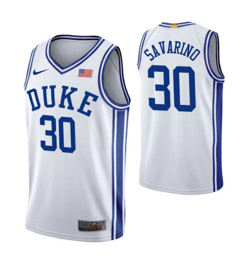 Duke Blue Devils 30 Michael Savarino White College Basketball Jersey 7024 | Stitched Jersey RTJS 4724