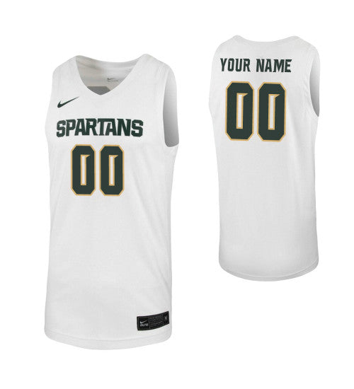 Michigan State Spartans Custom Jersey White | Stitched Jersey RTJS 8684