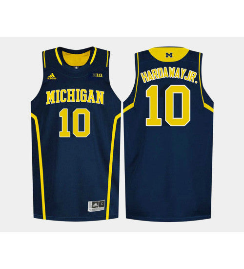 Michigan Wolverines #10 Tim Hardroad Jr Navy Road College Basketball Jersey stitched college jersey