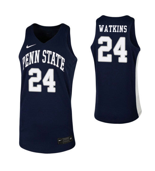 Penn State Nittany Lions #24 Mike Watkins Navy College Basketball Jersey stitched college jersey
