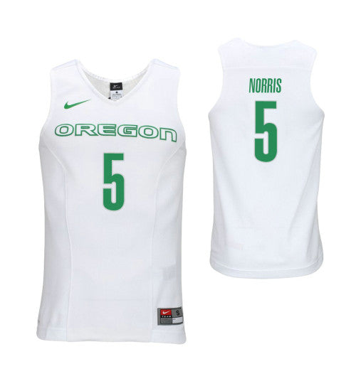 Oregon Ducks Miles Norris College Basketball Jersey White stitched college jersey