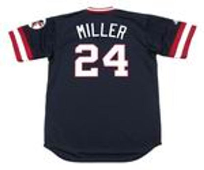 Cleveland Indians Andrew Miller 1970s Cooperstown MLB jersey front view