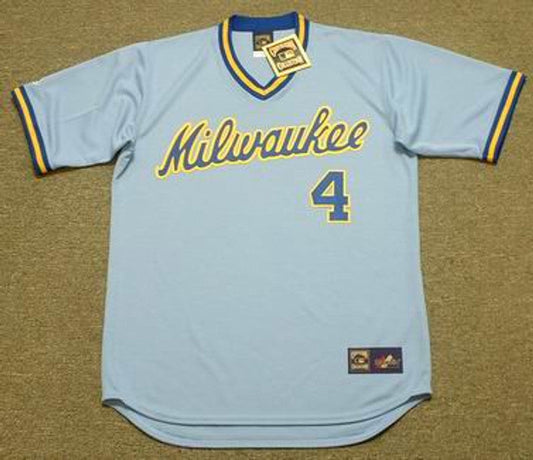 PM MB Milwaukee 1984 Cooperstown Throwback Away Stitched Jersey, Vintage Baseball Jersey, Retro Sewn Jersey