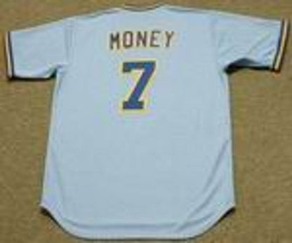 DM MB Milwaukee 1975 Away Throwback Baseball Stitched Jersey, Vintage Baseball Jersey, Retro Sewn Jersey