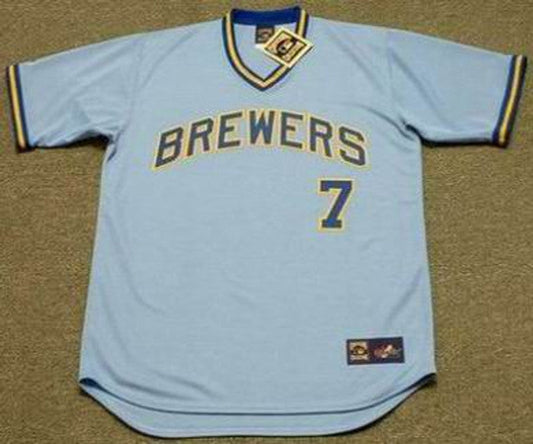 DM MB Milwaukee 1975 Away Throwback Baseball Stitched Jersey, Vintage Baseball Jersey, Retro Sewn Jersey