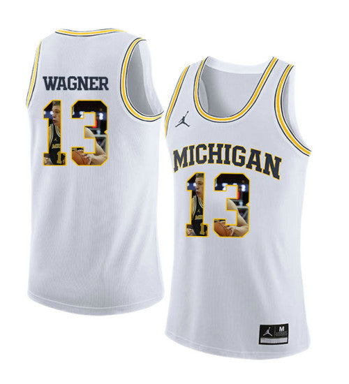 Michigan Wolverines 13 Moritz Wagner College Basketball Jersey White 3130 | Stitched Jersey RTJS 8618