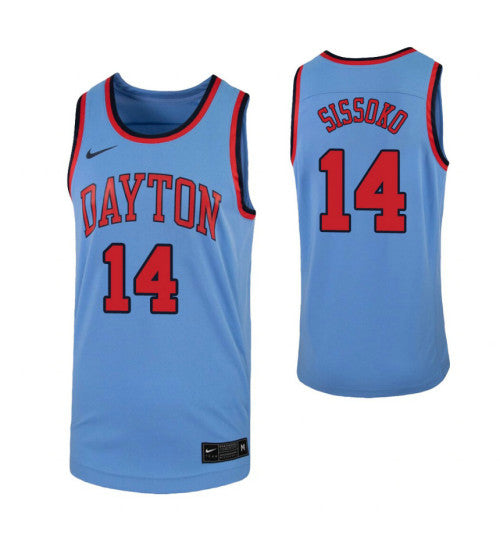 Dayton Flyers 14 Moulaye Sissoko Light Blue College Basketball Jersey | Stitched Jersey RTJS 4930