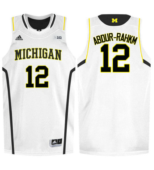 Michigan Wolverines 12 Muhammad Ali Abdur Rahkman College Basketball Jersey White 3118 | Stitched Jersey RTJS 8630