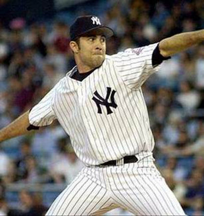 New York Yankees Mike Mussina MLB jersey front view
