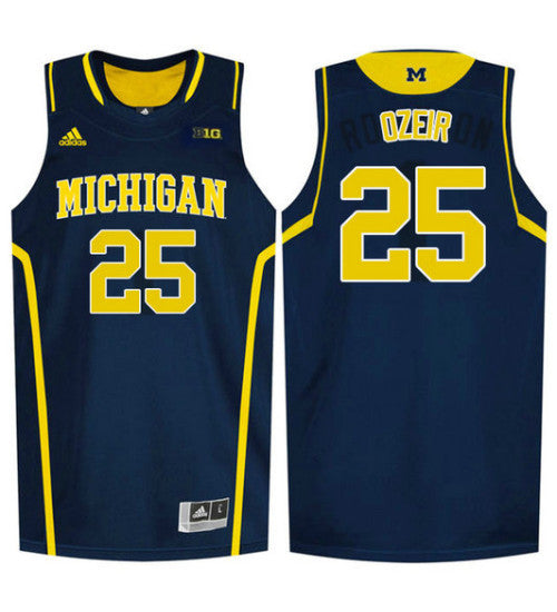 Michigan Wolverines 25 Naji Ozeir College Basketball Jersey Navy 3206 | Stitched Jersey RTJS 8542