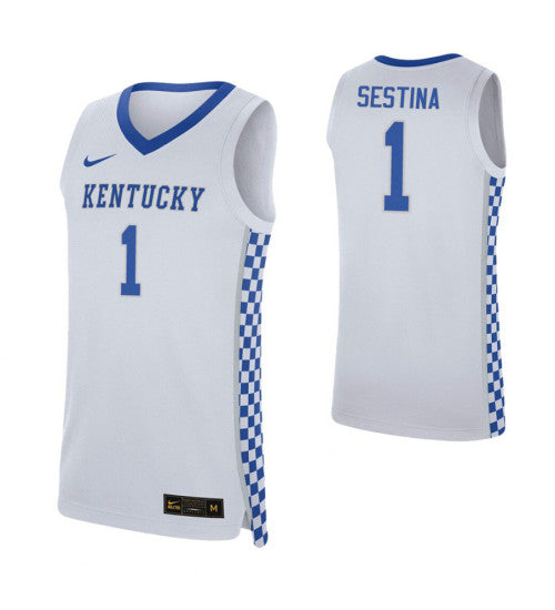 Nate Sestina Kentucky Wildcats White College Basketball Jersey stitched college jersey