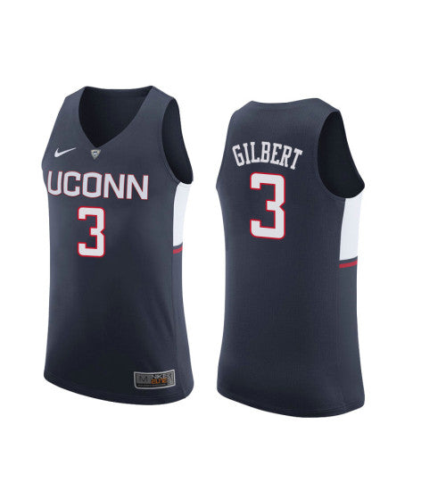Uconn Huskies Alterique Gilbert #3 Navy stitched throwback college basketball jersey