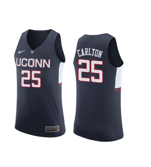 Uconn Huskies Josh Carlton #25 Navy stitched throwback college basketball jersey