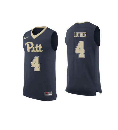 Pittsburgh Panthers #4 Ryan Luther College Basketball Jersey Navy stitched college jersey