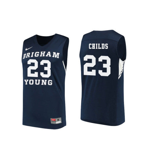 Byu Cougars 23 Yoeli Childs College Basketball Jersey Navy | Stitched Jersey RTJS 5266