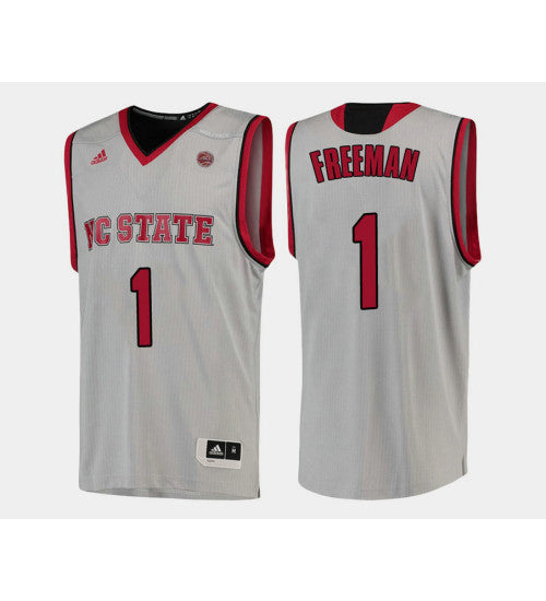 NC State Wolfpack #1 Lennard Freeman White Home College Basketball Jersey stitched college jersey