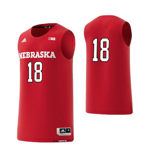 Nebraska Cornhuskers #18 Basketball College Basketball Jersey Scarlet stitched college jersey