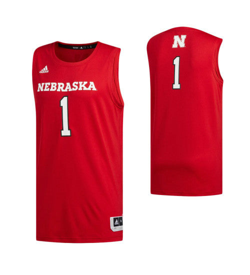 Nebraska Cornhuskers 1 Basketball College Basketball Jersey Scarlet | Stitched Jersey RTJS 8200