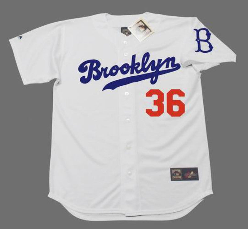 Don Newcombe Brooklyn Dodgers Cooperstown Throwback Baseball Jersey jersey front view