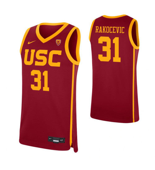 USC Trojans Nick Rakocevic stitched throwback college basketball jersey