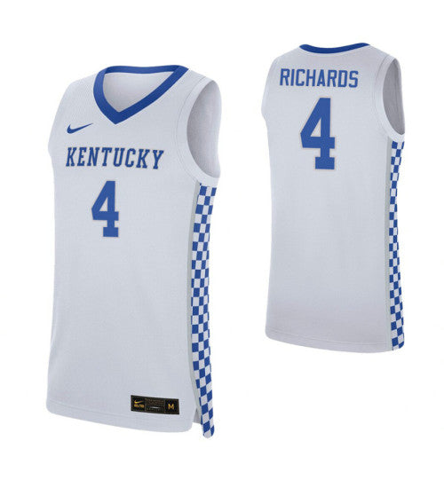 Kentucky Wildcats 4 Nick Richards White College Basketball Jersey 8174 | Stitched Jersey RTJS 3574
