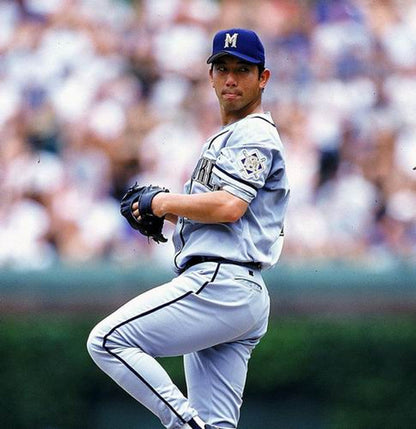 Milwaukee Brewers Hideo Nomo MLB jersey front view